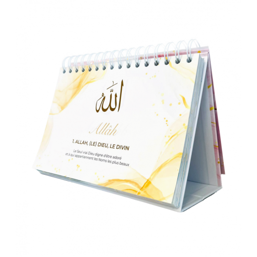 Les 99 Noms d'Allah :  Approfondissez votre Connaissance - Calendrier Chevalet Blanc et Rose - Éditions Al-Hadith