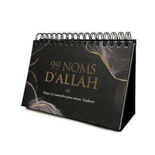 Les 99 Noms d'Allah :  Approfondissez votre Connaissance - Calendrier Chevalet Noir - Éditions Al-Hadith