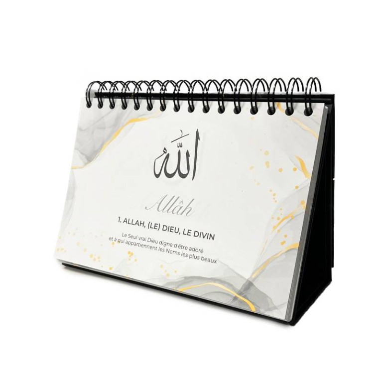 Les 99 Noms d'Allah :  Approfondissez votre Connaissance - Calendrier Chevalet Noir - Éditions Al-Hadith