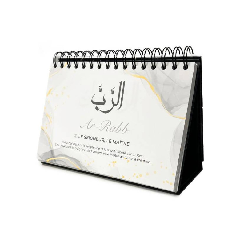 Les 99 Noms d'Allah :  Approfondissez votre Connaissance - Calendrier Chevalet Noir - Éditions Al-Hadith