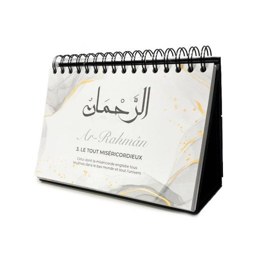 Les 99 Noms d'Allah :  Approfondissez votre Connaissance - Calendrier Chevalet Noir - Éditions Al-Hadith