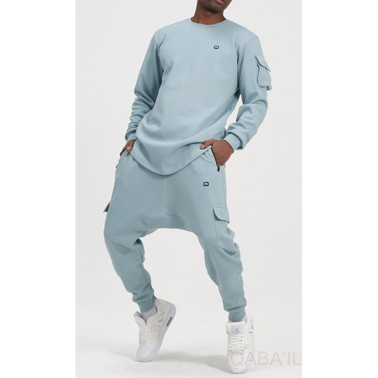 Ensemble Sarouel et Sweat Bleu clair, Survêtement Qaba'il : Sniper NEO