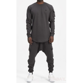 Ensemble Sarouel et Sweat Gris Anthracite, Survêtement Qaba'il : Sniper NEO