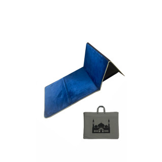 Tapis de Prière avec dossier et poche de rangement - Bleu roi