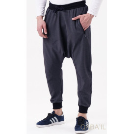 Sarouel Hommes en Coton Lin CZ™ - Pantalon de Jogging Large Jambe