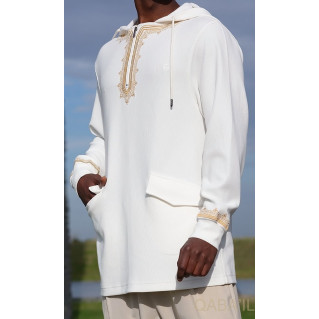 Veste Oversize Demi-Zip - Ecru - Qaba'il : ETNIZ 