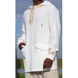 Veste Oversize Demi-Zip - Ecru - Qaba'il : ETNIZ 