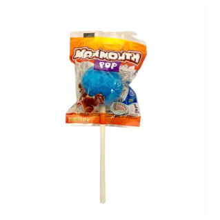 Sucette Bleu Bubble Gum - Mammouth Pop - 5 Goûts Différents, Poudre au Centre- Bonbon Halal - Zed Candy
