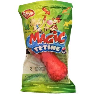MagicTétine Gum - Fraise avec Bubble Gum et Poudre au Centre - Mammouth Bonbon Halal - Zed Candy