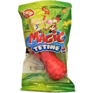 MagicTétine Gum - Fraise avec Bubble Gum et Poudre au Centre - Mammouth Bonbon Halal - Zed Candy