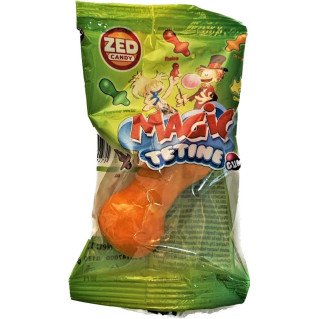 MagicTétine Gum - Orange avec Bubble Gum et Poudre au Centre - Mammouth Bonbon Halal - Zed Candy