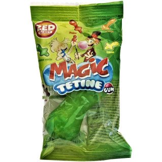 MagicTétine Gum - Pomme Verte avec Bubble Gum et Poudre au Centre - Mammouth Bonbon Halal - Zed Candy