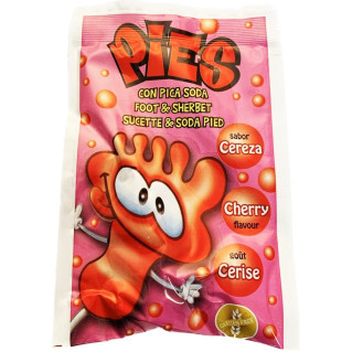Sucette Pies Cerise - Avec Poudre Effervescente Goût Cerise - Cedran Caramelos