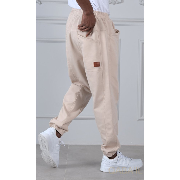 Sarouel New Coton Stretch - Beige - Qaba'il : Coupe Djazairi- Pants Strech