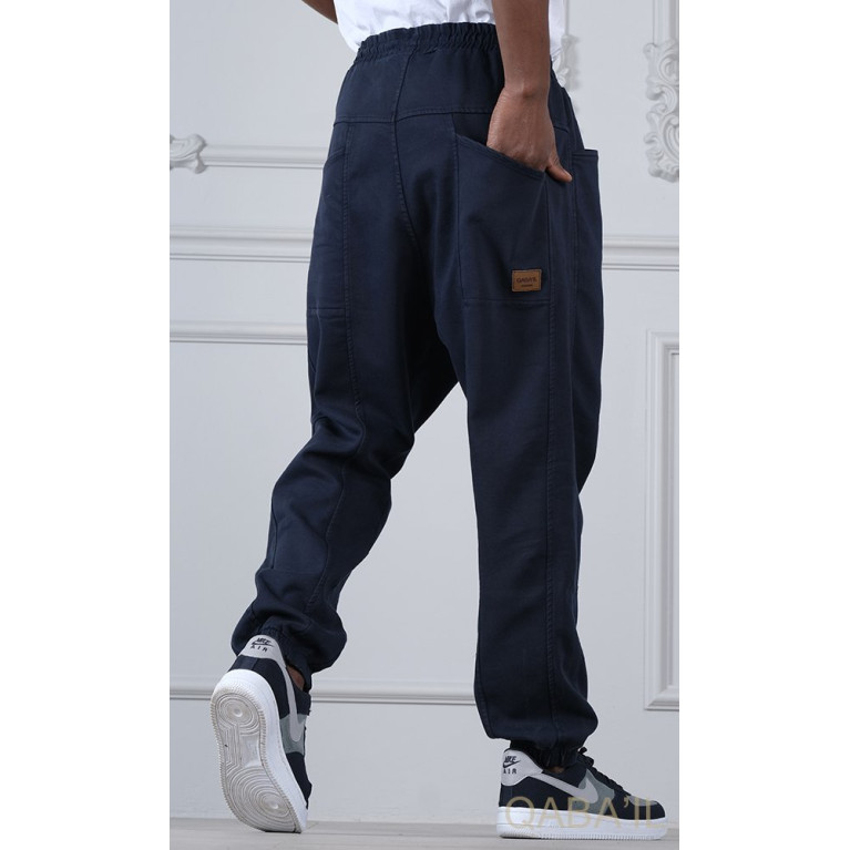 Sarouel New Coton Stretch - Bleu Nuit - Qaba'il : Coupe Djazairi- Pants Strech