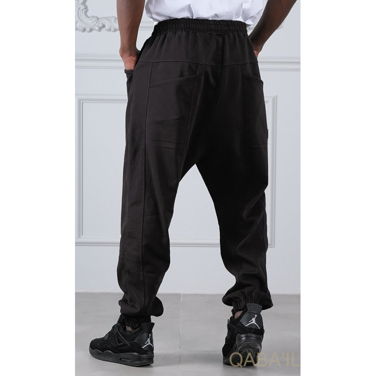 Sarouel New Coton Stretch - Noir - Qaba'il : Coupe Djazairi- Pants Strech