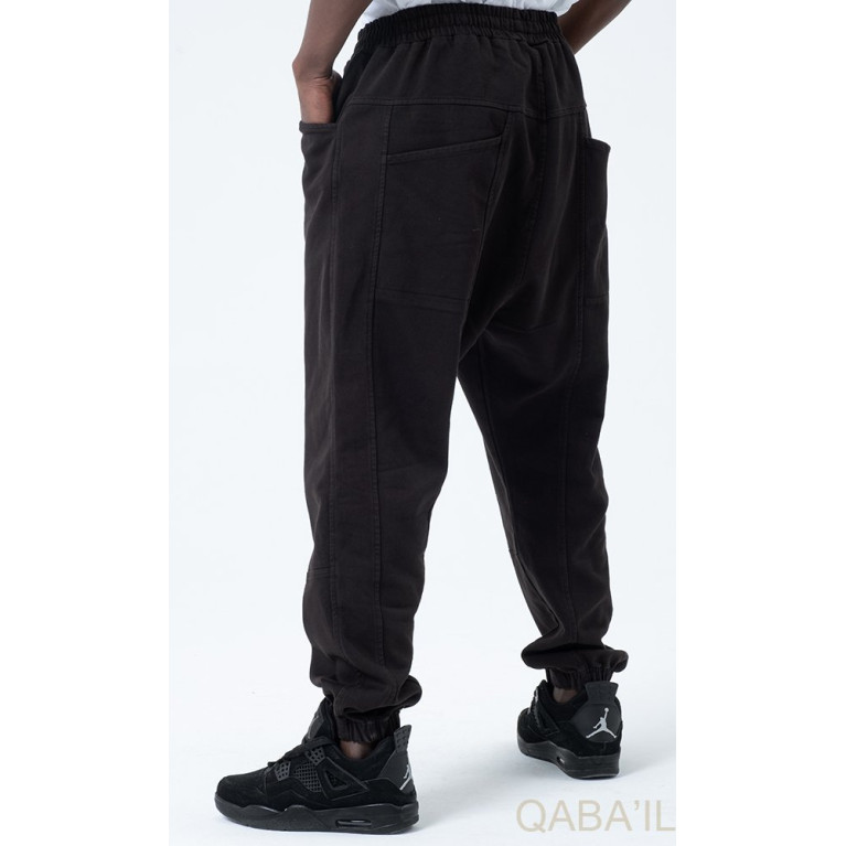 Sarouel New Coton Stretch - Noir - Qaba'il : Coupe Djazairi- Pants Strech