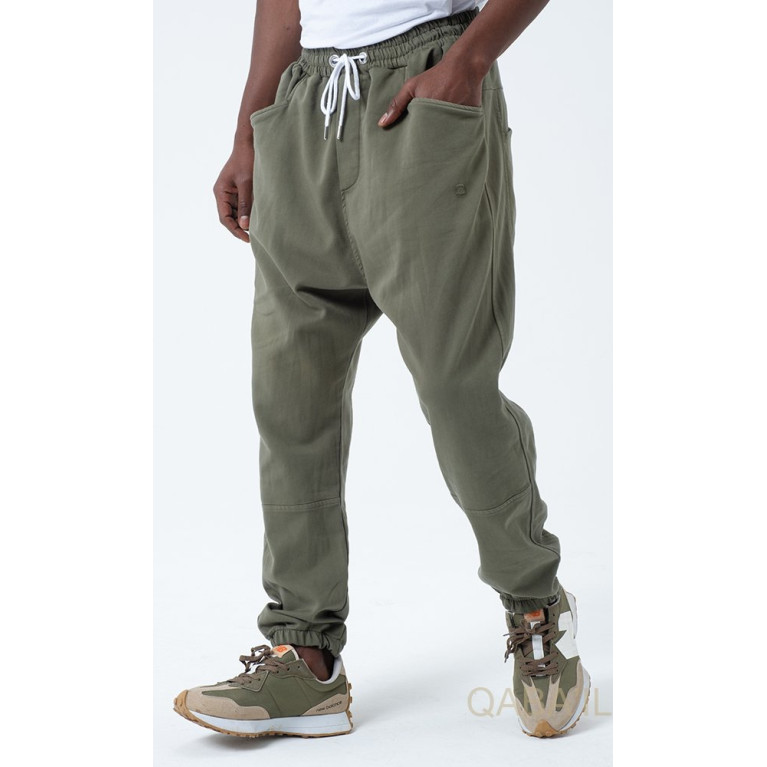 Sarouel New Coton Stretch - Kaki - Qaba'il : Coupe Djazairi- Pants Strech