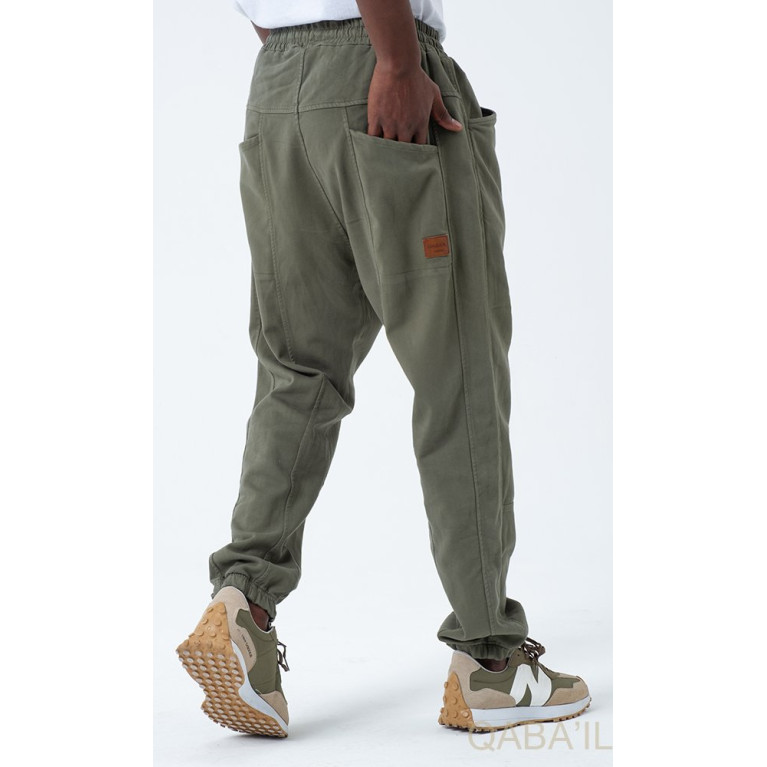 Sarouel New Coton Stretch - Kaki - Qaba'il : Coupe Djazairi- Pants Strech