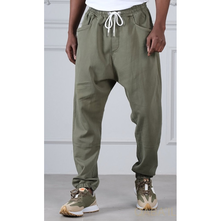 Sarouel New Coton Stretch - Kaki - Qaba'il : Coupe Djazairi- Pants Strech