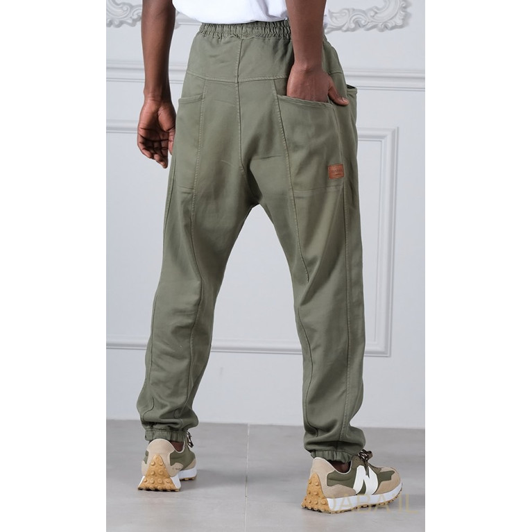 Sarouel New Coton Stretch - Kaki - Qaba'il : Coupe Djazairi- Pants Strech