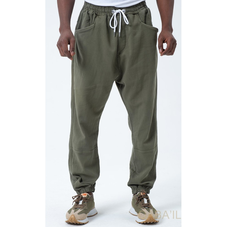 Sarouel New Coton Stretch - Kaki - Qaba'il : Coupe Djazairi- Pants Strech