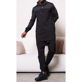 Ensemble Qamis Court + Sarouel - Noir - Qaba'il : Delta