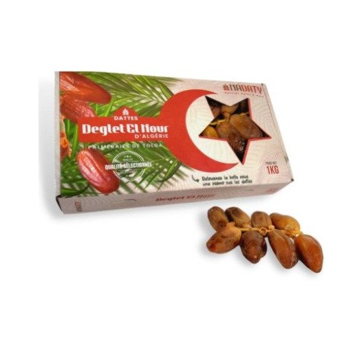 Dattes Algérian Delglet Noor Dates - Ennakhl El Assil - 1 Kg