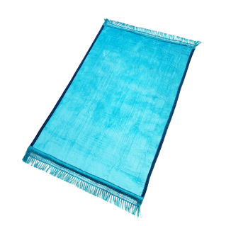 Grand Tapis de Prière - Turquoise - Motif Masjid - Molletonné, Épais et Très Doux - Confortable et Anti-Dérapant