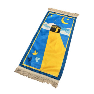 Tapis de Prière Bleu - Kids - Kaaba - 42 x 87 cm