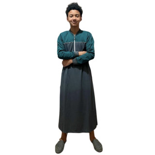 Qamis Long Junior - Anthracite et Canard - Manches Longues Qaba'il : Ezox