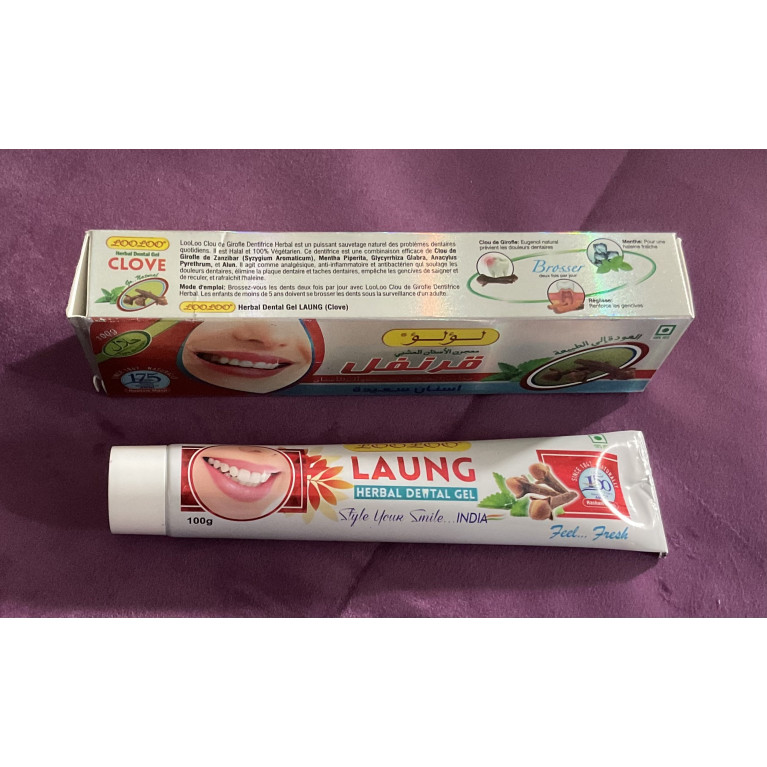 Dentifrice Herbal Looloo 100G Meswak avec Du Clou de Girofle