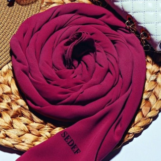 Voile Soie de Médine - Grenat - Hijab, Foulard, Châle pour Femme - Sedef