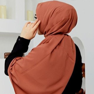 Voile Soie de Médine - Terracotta - Hijab, Foulard, Châle pour Femme - Sedef