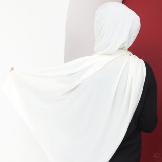 Voile avec Bonnet Intégré - Blanc Cassé - Hijab Soie de Médine - Sedef