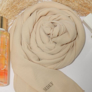 Hijab ou Voile - Matière Jazz - Beige - Châle Sedef