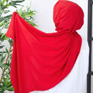 Voile Soie de Médine - Rouge Vif - Hijab, Foulard, Châle pour Femme - Sedef