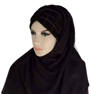 Hijab avec bandeau - Noir - Sedef