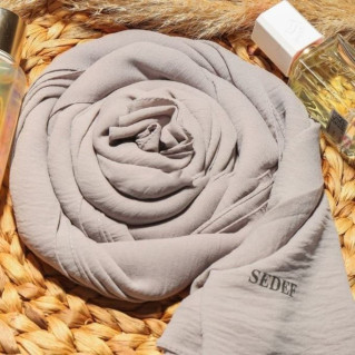Hijab ou Voile - Matière Jazz - Gris - Châle Sedef