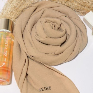 Hijab ou Voile - Matière Jazz - Marron Clair - Châle Sedef