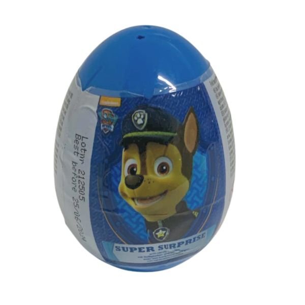 Oeuf Surprise Pat Patrouille - Figurine 2D - Bleu -Halal - 10 gr