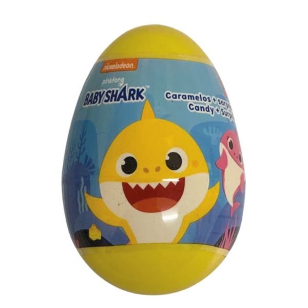 Oeuf Surprise Baby Shark - Figurine 2D - Jaune -Halal - 10 gr