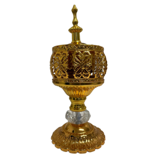 Bruleur Doré pour Bakhour - Format 20 x 8 cm - Utiliser avec du Charbon