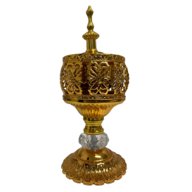 Bruleur Doré pour Bakhour - Format 20 x 8 cm - Utiliser avec du Charbon