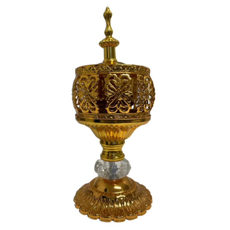 Bruleur Doré pour Bakhour - Format 20 x 8 cm - Utiliser avec du Charbon Bruleur Doré pour Bakhour - Format 20 x 8 cm - Utiliser avec du Charbon