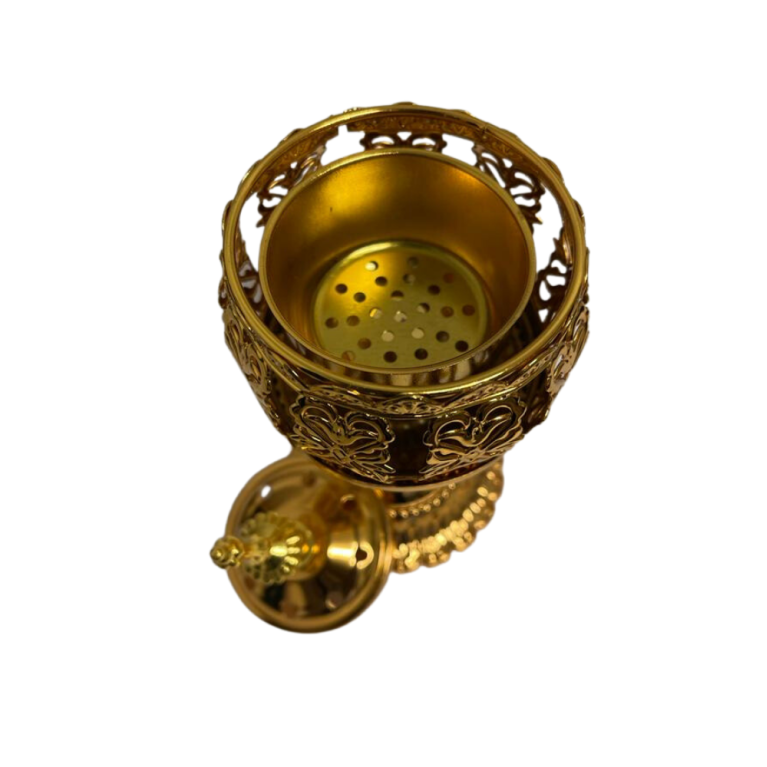 Bruleur Doré pour Bakhour - Format 20 x 8 cm - Utiliser avec du Charbon Bruleur Doré pour Bakhour - Format 20 x 8 cm - Utiliser avec du Charbon