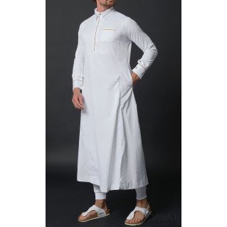 Qamis Long Gamme Premium - Blanc - Qaba'il : Sultan