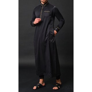 Qamis Long Gamme Premium - Noir - Qaba'il : Sultan