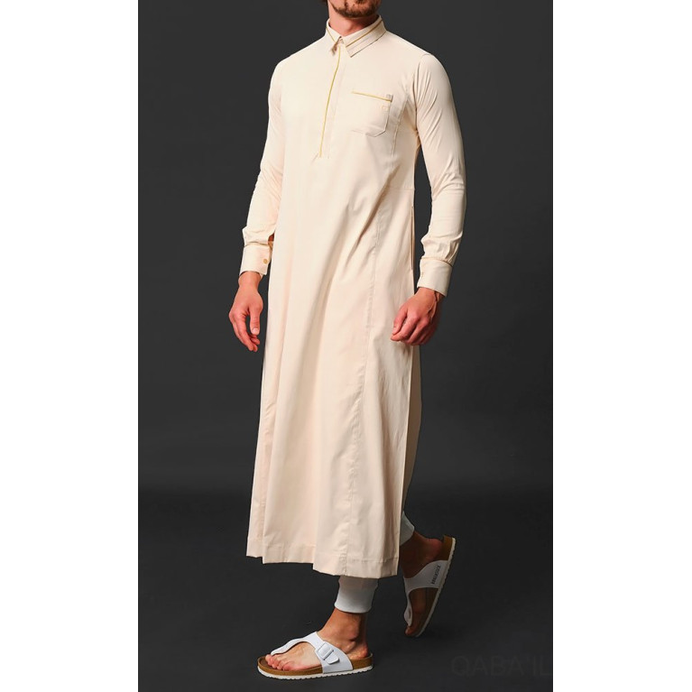 Qamis Long Gamme Premium - Beige - Qaba'il : Sultan