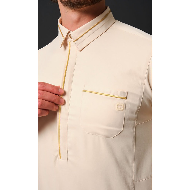 Qamis Long Gamme Premium - Beige - Qaba'il : Sultan